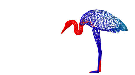 3d rendering of an outlined colorful rainbow animal on whiteの写真素材