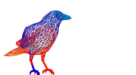 3d rendering of an outlined colorful rainbow animal on whiteの写真素材