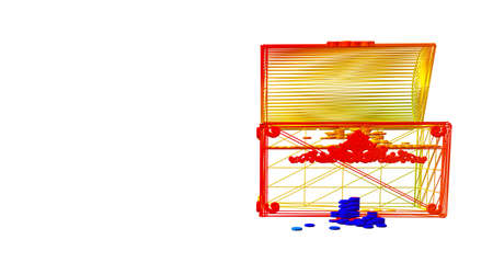 3d rendering of an outlined colorful rainbow box on whiteの写真素材