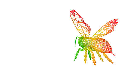 3d rendering of an outlined colorful rainbow animal on whiteの写真素材