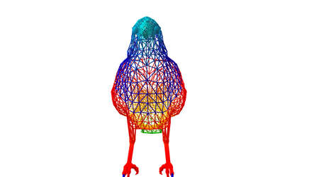 3d rendering of an outlined colorful rainbow animal on whiteの写真素材