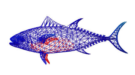 3d rendering of an outlined colorful rainbow animal on whiteの写真素材