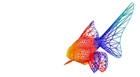 3d rendering of an outlined colorful rainbow animal on whiteの写真素材