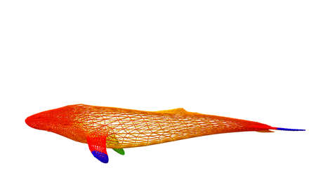 3d rendering of an outlined colorful rainbow animal on whiteの写真素材