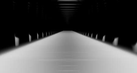 3d rendering of a dark scene with futuristic lights abstractの写真素材