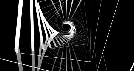 3d rendering of a dark scene with futuristic lights abstractの写真素材