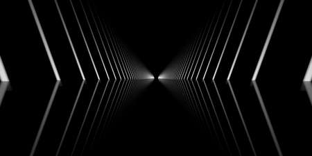 3d rendering of a dark scene with futuristic lights abstractの写真素材