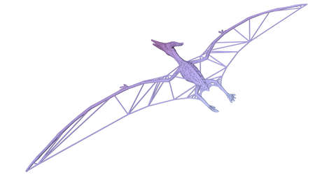 3d rendering of an artistic animal with reflection isolated on white backgroundの写真素材