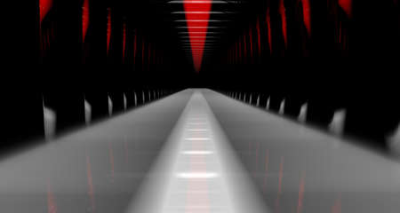 3d rendering of a dark scene with futuristic lights abstractの写真素材