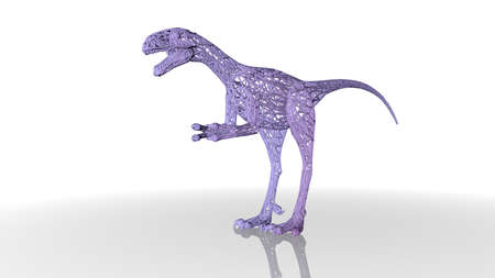 3d rendering of an artistic animal with reflection isolated on white backgroundの写真素材