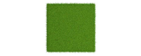 3d rendering of a grass patch isolated on a white backgroundの写真素材