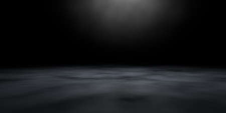 3d rendering of a dark scene with futuristic lights abstractの写真素材