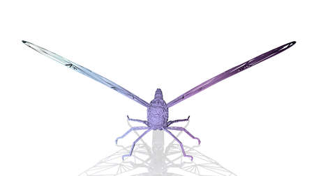 3d rendering of an artistic animal with reflection isolated on white background