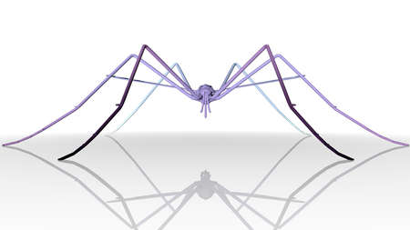 3d rendering of an artistic animal with reflection isolated on white backgroundの写真素材