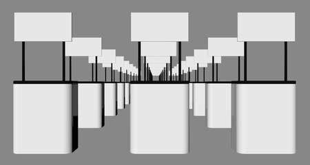 3d rendering of an exhibition design part isolated inside a studioの写真素材