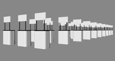 3d rendering of an exhibition design part isolated inside a studioの写真素材