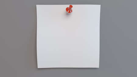 3d rendering of empty paper and a pin inside a studioの写真素材
