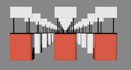 3d rendering of an exhibition design part isolated inside a studioの写真素材
