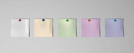 3d rendering of empty paper and a pin inside a studioの写真素材