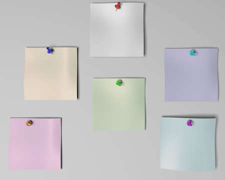 3d rendering of empty paper and a pin inside a studioの写真素材