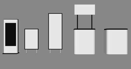 3d rendering of an exhibition design part isolated inside a studioの写真素材
