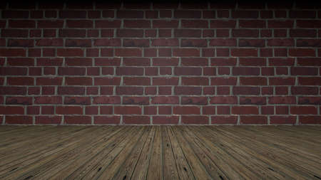 3d rendering of a brick wall frontal view studioの写真素材
