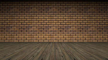 3d rendering of a brick wall frontal view studioの写真素材
