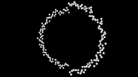 3d rendering of white flying sphere isolated on a black backgroundの写真素材