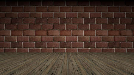 3d rendering of a brick wall frontal view studioの写真素材