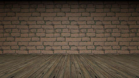 3d rendering of a brick wall frontal view studioの写真素材