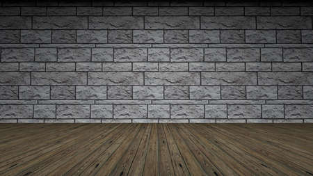 3d rendering of a brick wall frontal view studioの写真素材
