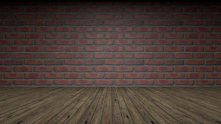 3d rendering of a brick wall frontal view studioの写真素材