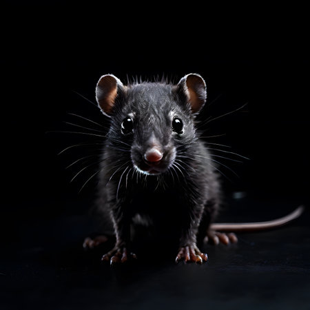 beautiful animal in a studio isolated on black wild lifeの素材