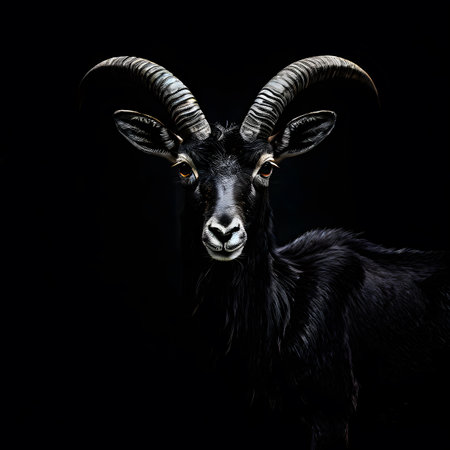 beautiful animal in a studio isolated on black wild lifeの素材