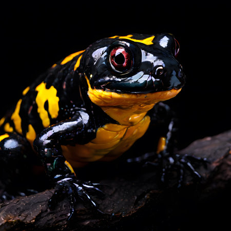 beautiful animal in a studio isolated on black wild lifeの素材