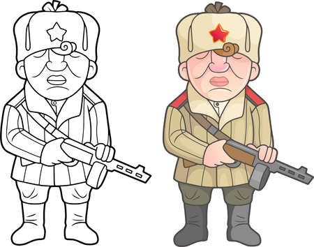 Second World War soldiers of the soviet red army.のイラスト素材