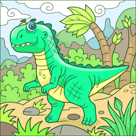 Cartoon cute tyrannosaurusのイラスト素材