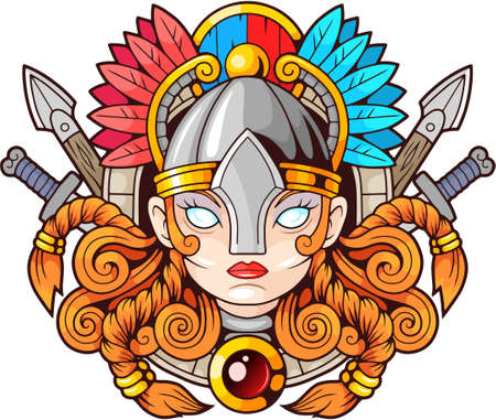 legendary female warrior Valkyrie, Scandinavian mythologyのイラスト素材