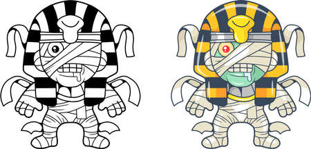 Cartoon cute mummy, vector funny illustration.のイラスト素材