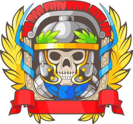Legionary illustration, painted emblem design.のイラスト素材
