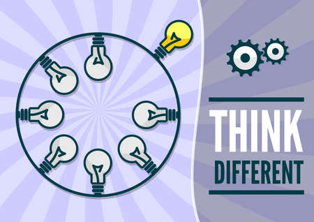 Think differently design concept. Flat style vector illustration.のイラスト素材