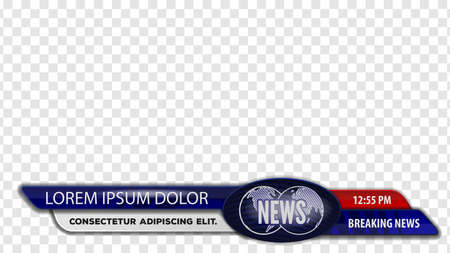 Video headline title or Lower third for news header. Breaking news. Vector template for your design.のイラスト素材