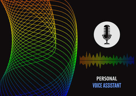 Personal assistant and voice recognition concept. Vector illustration.のイラスト素材
