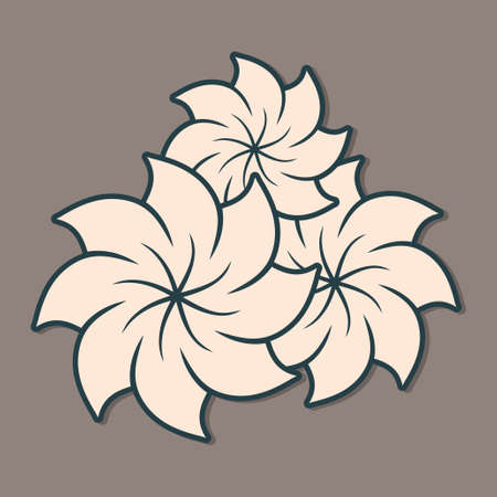 Flower icon  isolated on dark background. Vector illustration.のイラスト素材