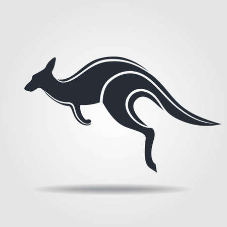 Kangaroo icon isolated on a white background.のイラスト素材