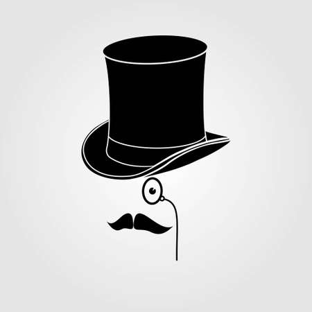 Retro, vintage gentleman icon. Vector illustration.のイラスト素材