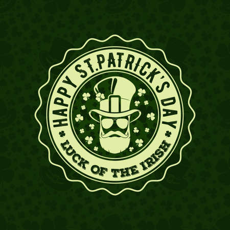 St. Patrick's Day Holiday poster, banner, label, badge, emblem or greeting card design. Vector illustration.のイラスト素材