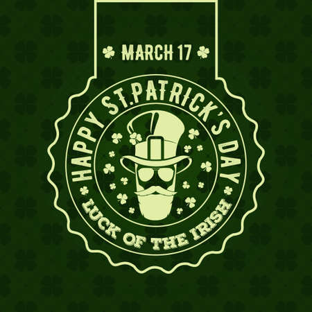 St. Patrick's Day Holiday poster, banner, label, badge, emblem or greeting card design. Vector illustration.のイラスト素材