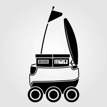 Delivery Robot icon isolated on white background. Vector illustration.のイラスト素材