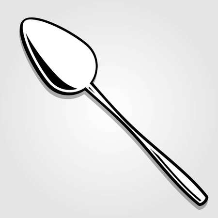 Cutlery, Spoon isolated on white background. Vector illustration.のイラスト素材
